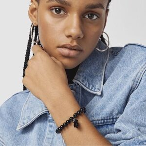 TOUS Beaded Black Agate Bracelet small size